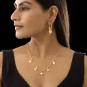 Multi-Charm Chain Necklace Set With Earrings