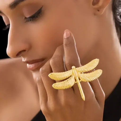 Wear Finery Oversized Dragonfly Statement Ring