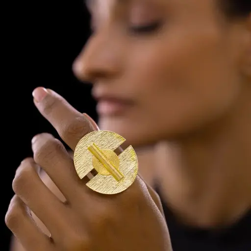 Wear Finery Semi-Circle Geometric Ring